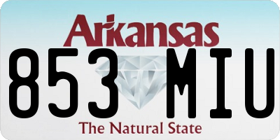 AR license plate 853MIU