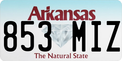 AR license plate 853MIZ