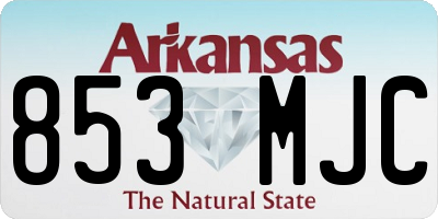 AR license plate 853MJC