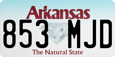 AR license plate 853MJD
