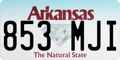 AR license plate 853MJI