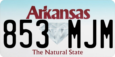 AR license plate 853MJM