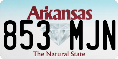 AR license plate 853MJN
