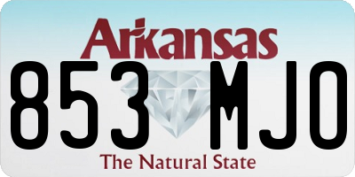 AR license plate 853MJO
