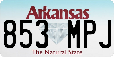 AR license plate 853MPJ