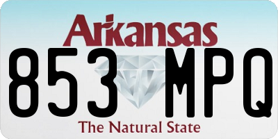 AR license plate 853MPQ