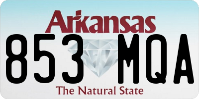 AR license plate 853MQA