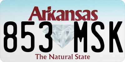 AR license plate 853MSK