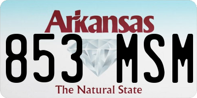 AR license plate 853MSM