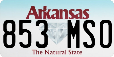 AR license plate 853MSO