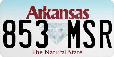 AR license plate 853MSR