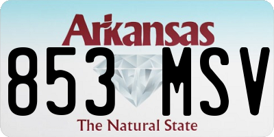 AR license plate 853MSV