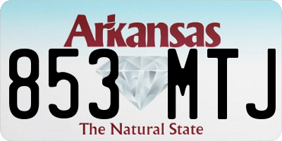 AR license plate 853MTJ