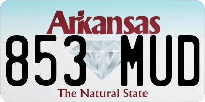AR license plate 853MUD
