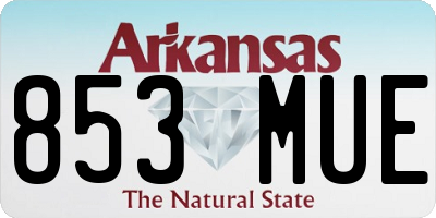 AR license plate 853MUE
