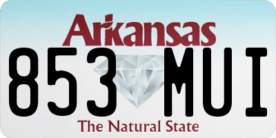 AR license plate 853MUI
