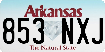 AR license plate 853NXJ