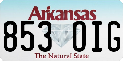 AR license plate 853OIG