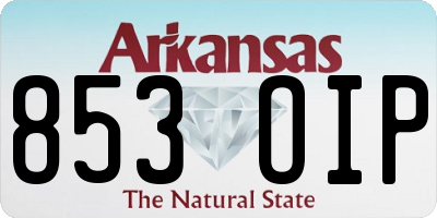 AR license plate 853OIP