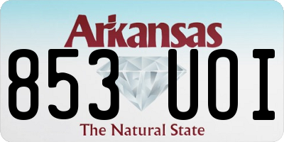 AR license plate 853UOI