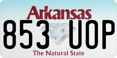 AR license plate 853UOP