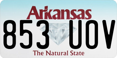 AR license plate 853UOV