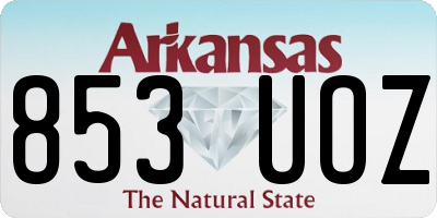 AR license plate 853UOZ