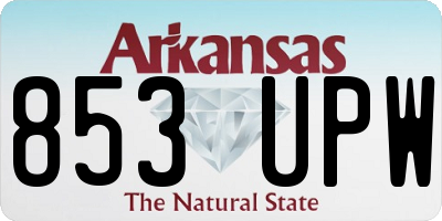 AR license plate 853UPW