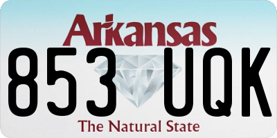 AR license plate 853UQK