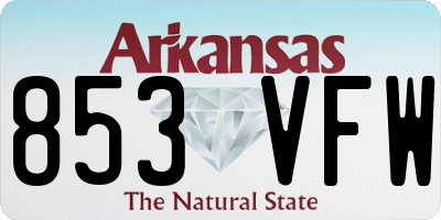 AR license plate 853VFW