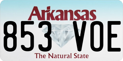 AR license plate 853VOE