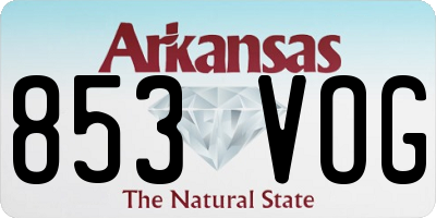AR license plate 853VOG