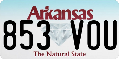 AR license plate 853VOU