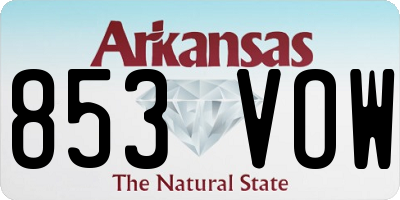 AR license plate 853VOW