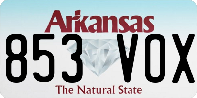AR license plate 853VOX