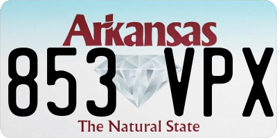 AR license plate 853VPX