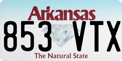 AR license plate 853VTX