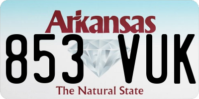 AR license plate 853VUK
