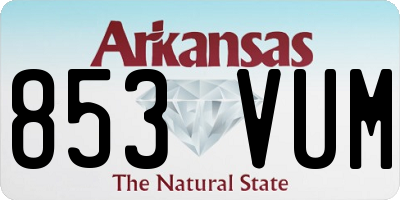 AR license plate 853VUM