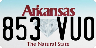 AR license plate 853VUO