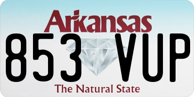 AR license plate 853VUP