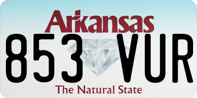 AR license plate 853VUR