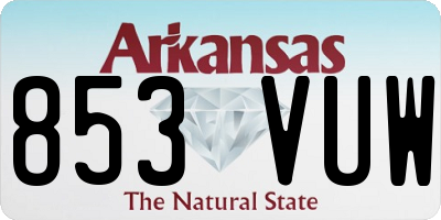 AR license plate 853VUW