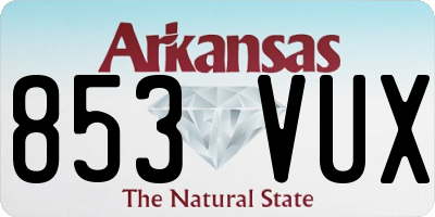 AR license plate 853VUX