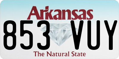 AR license plate 853VUY