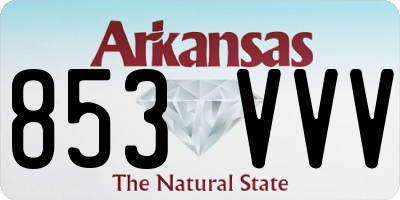 AR license plate 853VVV