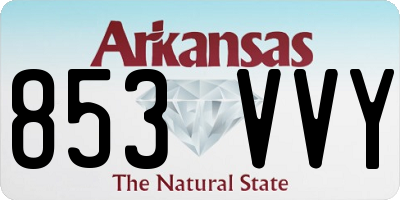 AR license plate 853VVY