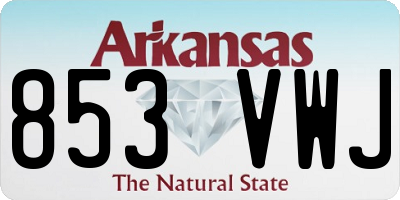 AR license plate 853VWJ