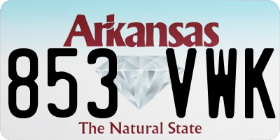 AR license plate 853VWK