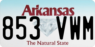 AR license plate 853VWM